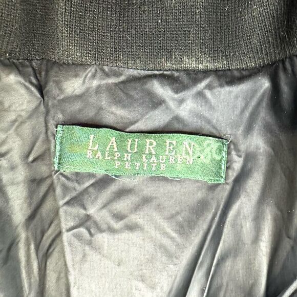 Lauren Ralph Lauren Navy Blue Quilted Puffer Belted Jacket Women’s Petite XS - Picture 3 of 10